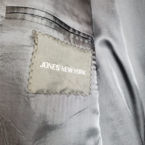 Jones New York 100% Wool Tweed Mens Graph Check Plaid Windowpane Tall Blazer 46L - Picture 6 of 8